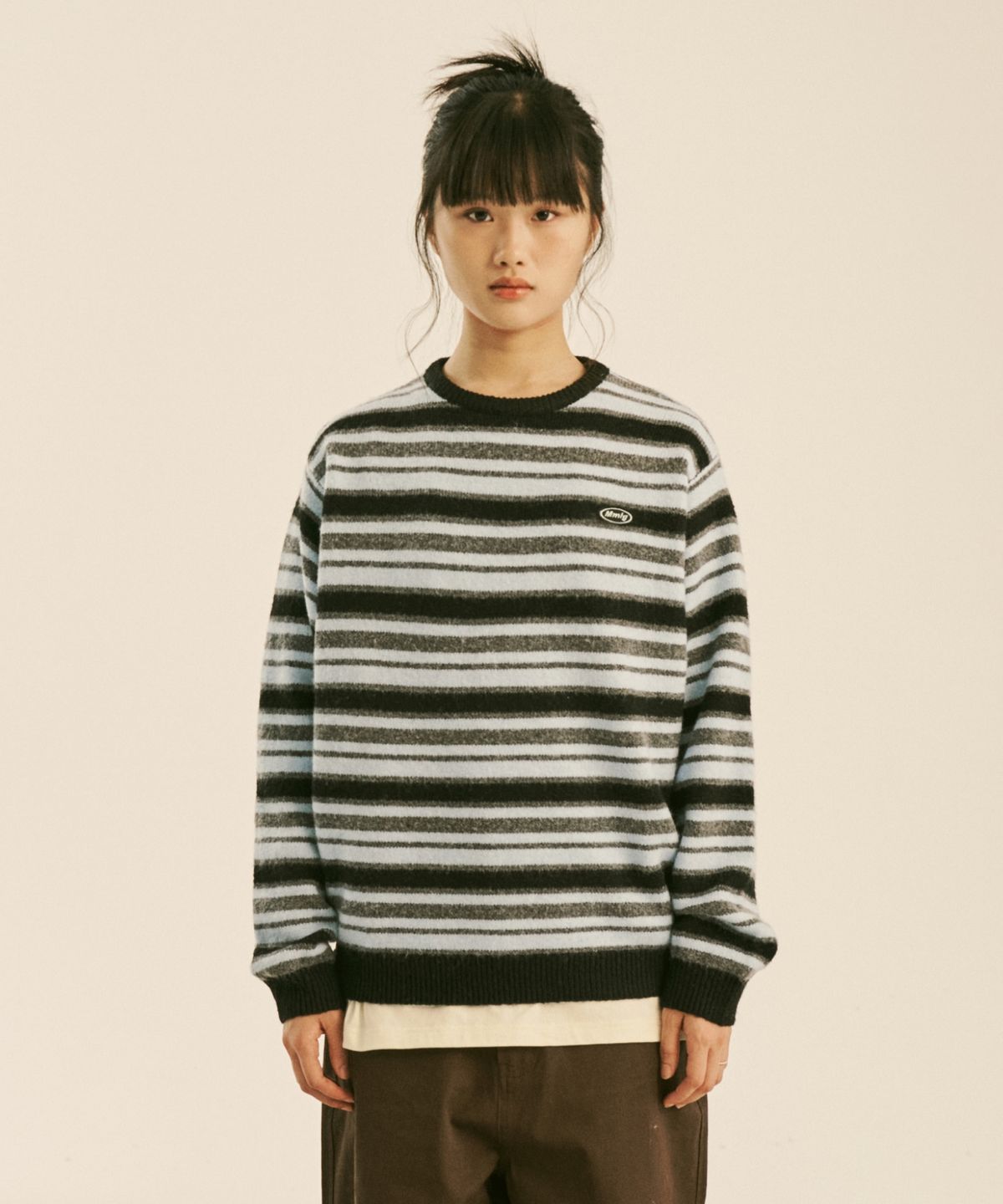 엠엠엘지(MMLG) AURORA STRIPE KNIT (BLACK)