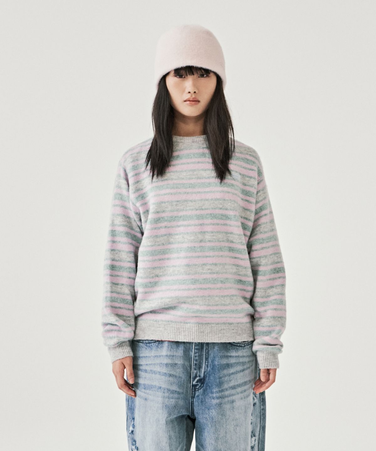 엠엠엘지(MMLG) AURORA STRIPE KNIT (GREY)