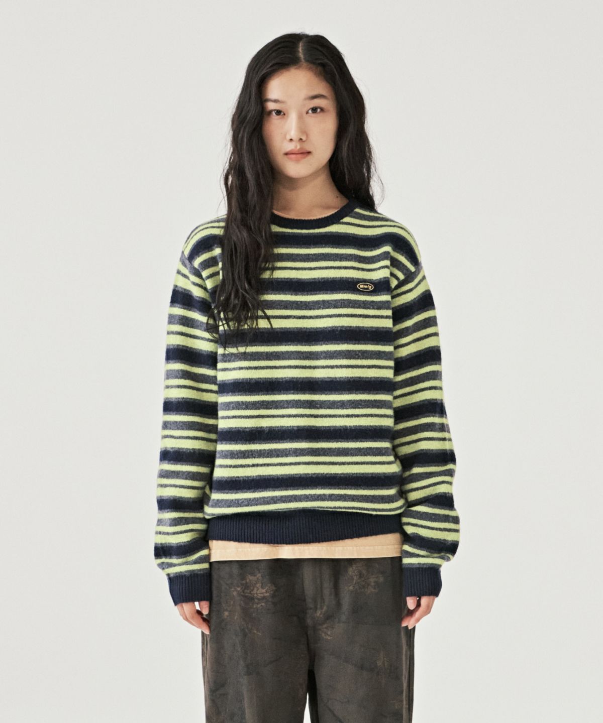 엠엠엘지(MMLG) AURORA STRIPE KNIT (NAVY)