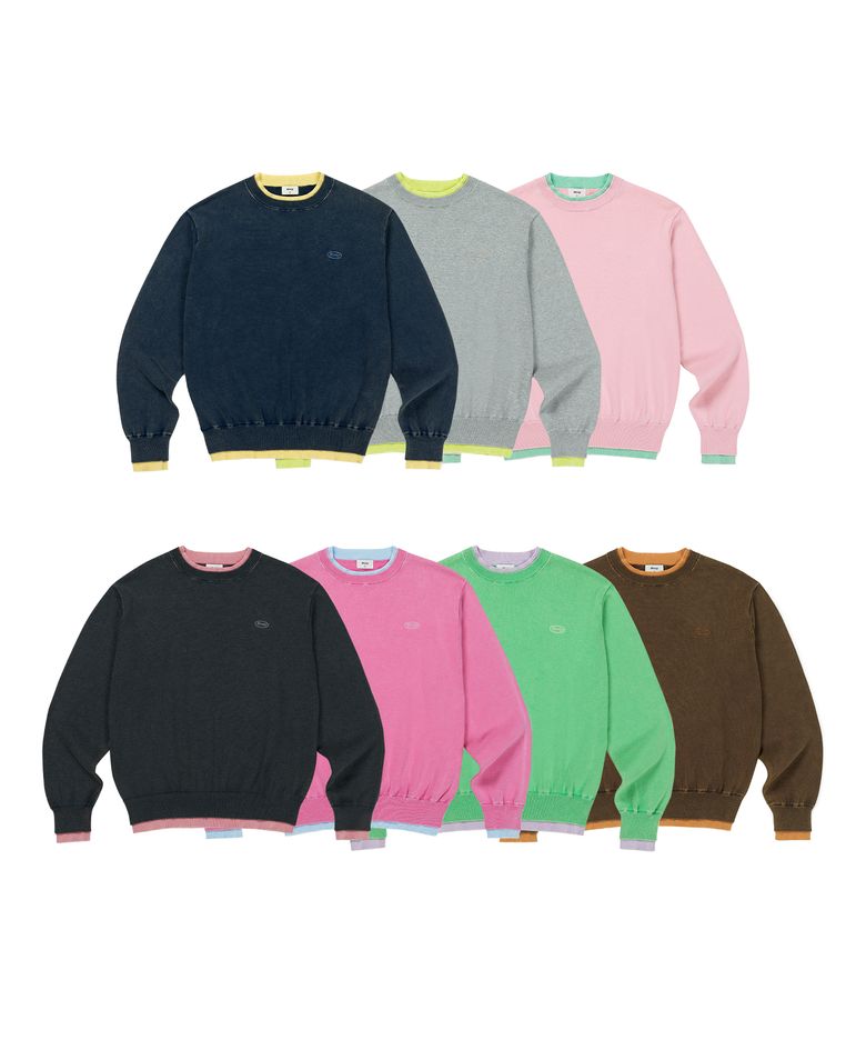 [상미, 채연 PICK] SUNWASHED LAYERD KNIT (7COLOR)