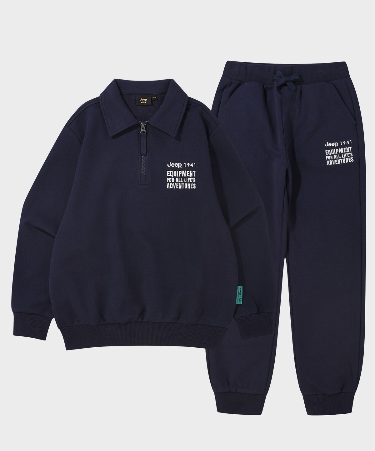 지프키즈(JEEPKIDS) 카라 반집업 맨투맨 셋업(KR5TSU834NA_KR5TPU934NA)