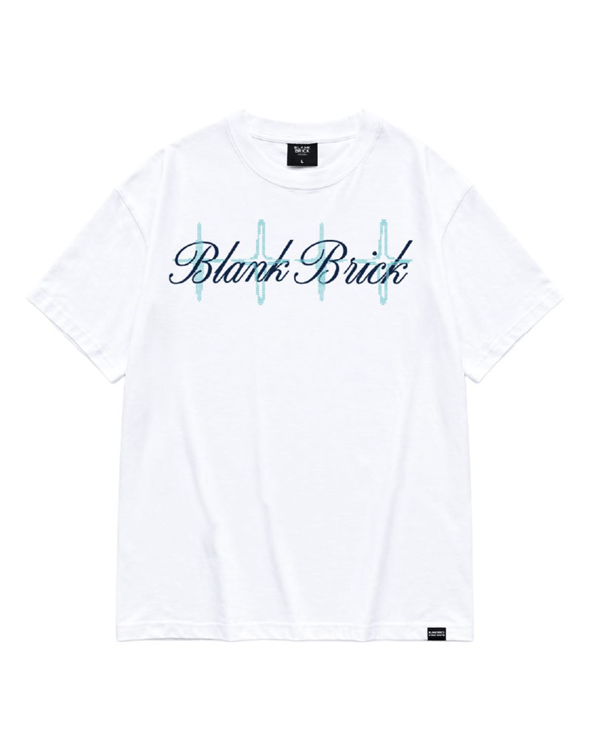 블랭크브릭(BLANKBRICK) 스크립트 그래픽 반팔티셔츠(화이트)