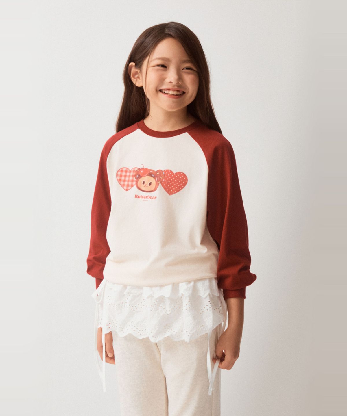 스파오 키즈(SPAO KIDS) [키즈] (버터베어) 래글런 긴팔티(Burgundy)_SPLAG38KU3