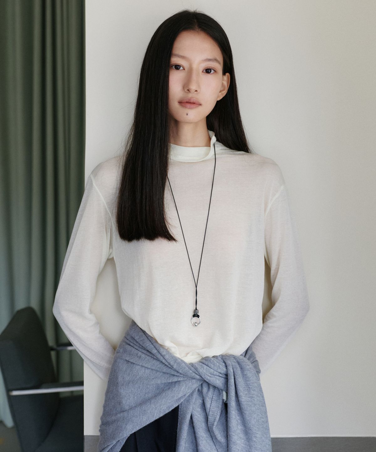 유라고(URAGO) See-through turtleneck t-shirt_3colors