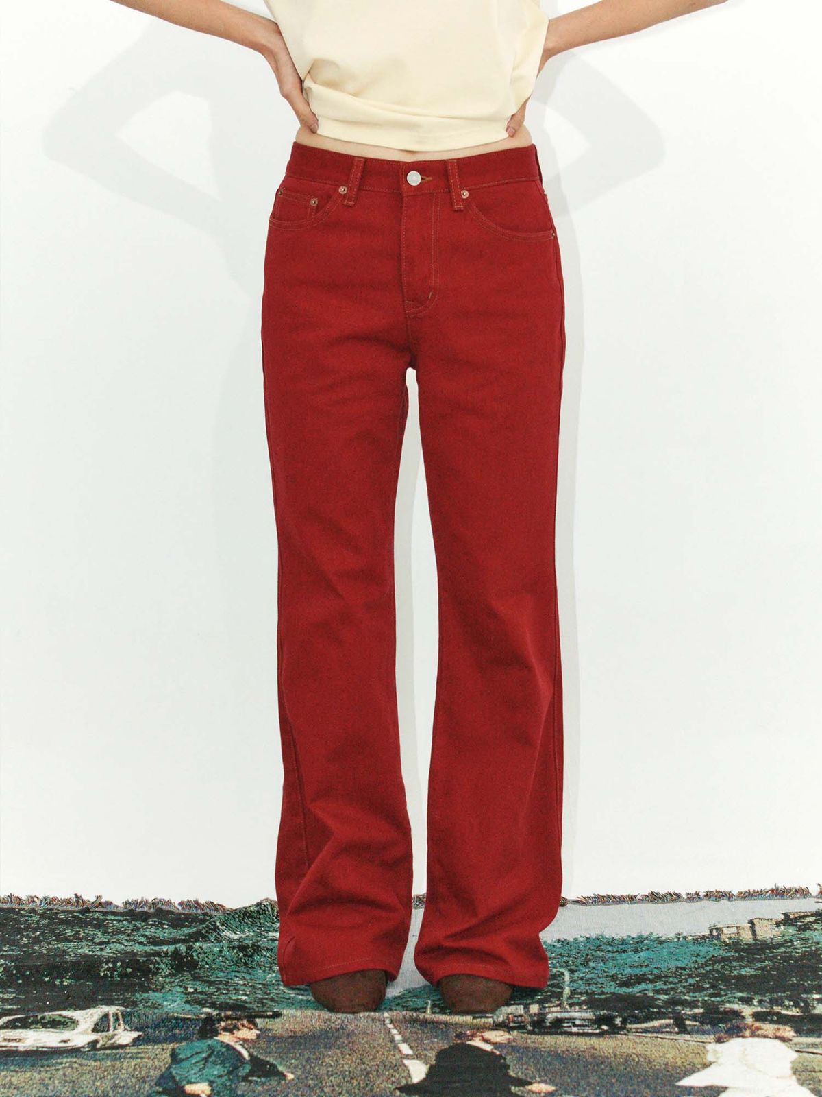 이히하(YEEHEEHAA) needles Red bootscut