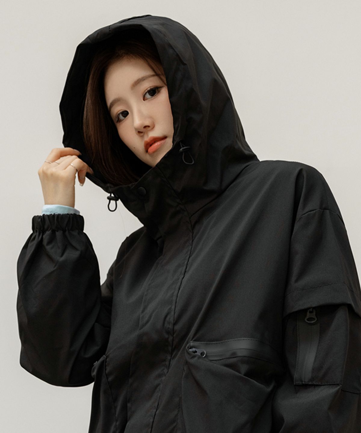 프렌치시크(FRENCHCHIC) [라이트쉴드] 더블지퍼 하이넥바람막이점퍼_F6F536JP