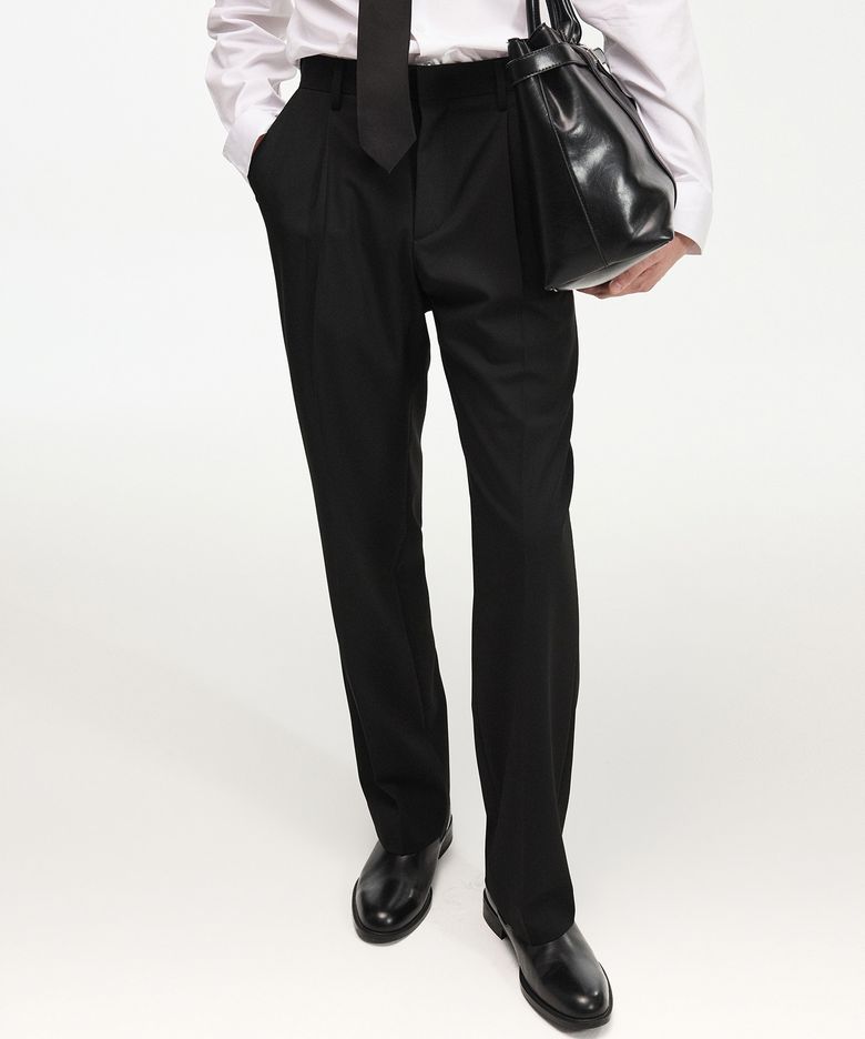 Essential Semi-Wide Fit Pants (Black) TNPA6F106BK