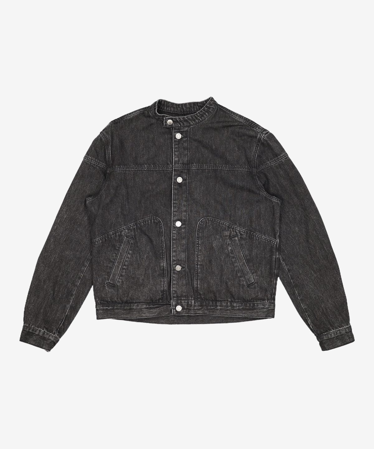 피스워커(PIECE WORKER) Black Biker Denim Jacket L