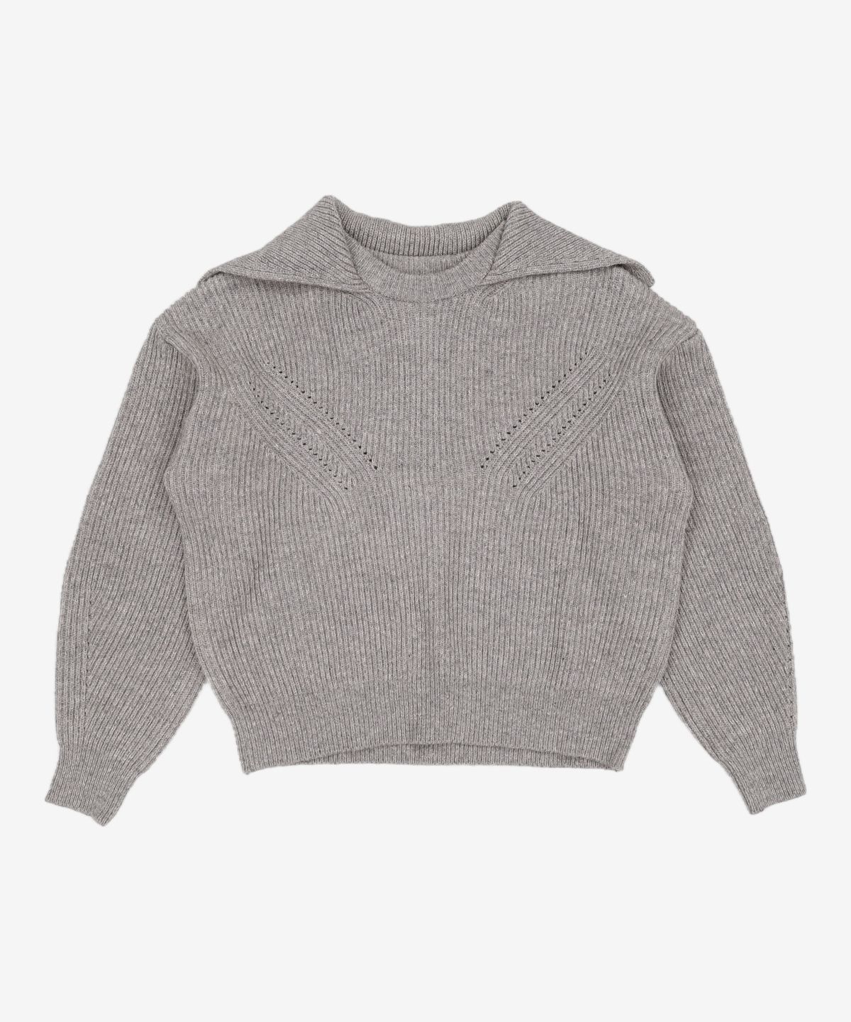 다이애그널(DIAGONAL) WOOL COLLAR KNIT PULLOVER (grey) FREE