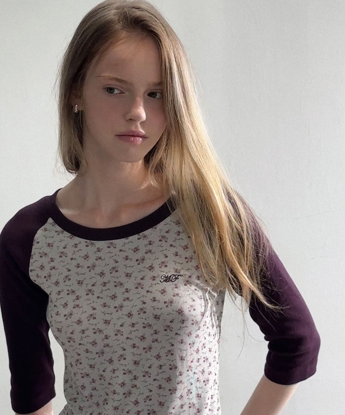 마가린핑거스(MARGARIN FINGERS) FLORAL RAGLAN T-SHIRT (PURPLE)