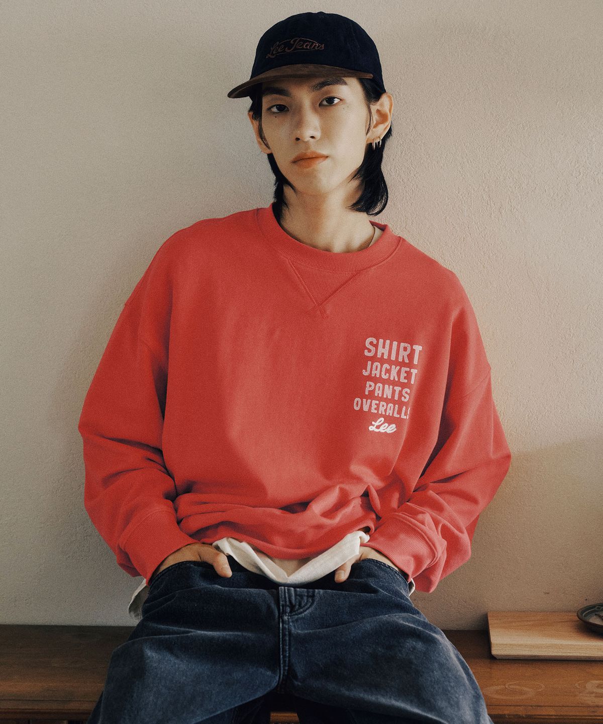 리(LEE) 카우보이 그래픽 맨투맨 레드