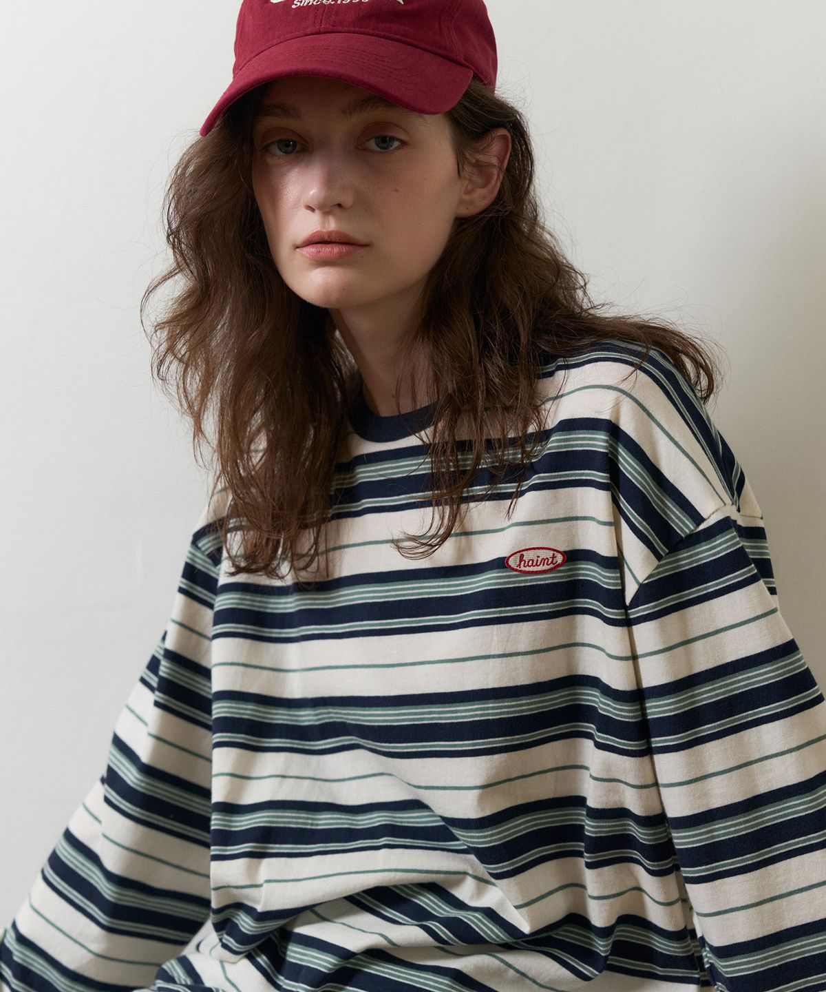 헤인트(HAINT) ARVEL MULTI STRIPE T-SHIRTS 2COL_NAVY