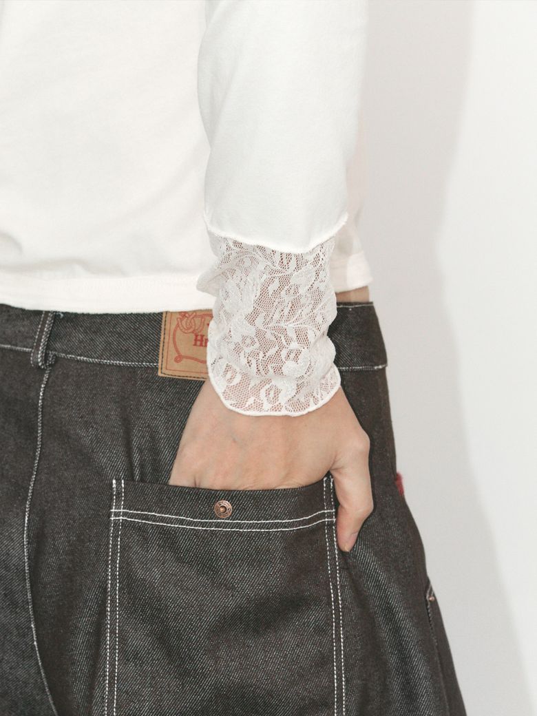 lace point henry-neck T(IV)