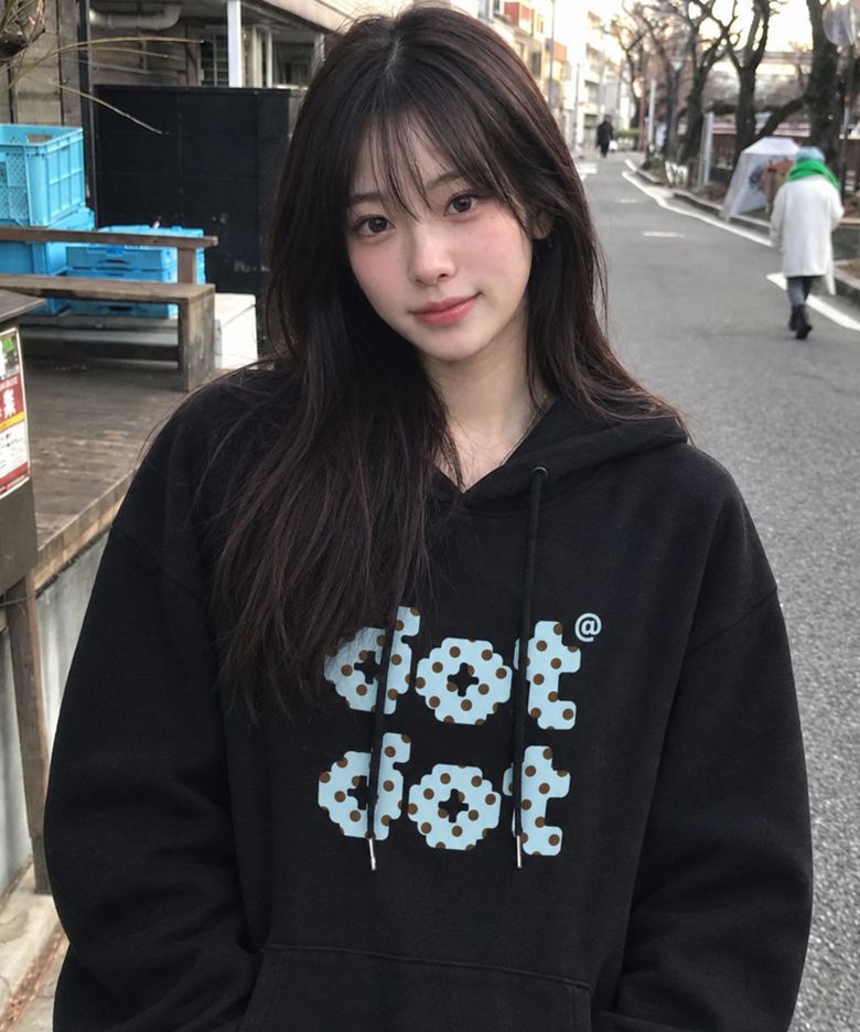 닷츠 오버핏 후드티셔츠 5 Color [GRPI_6004]