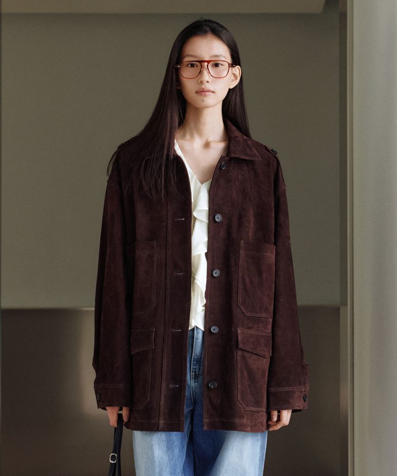 Suede overfit work jacket_2colors