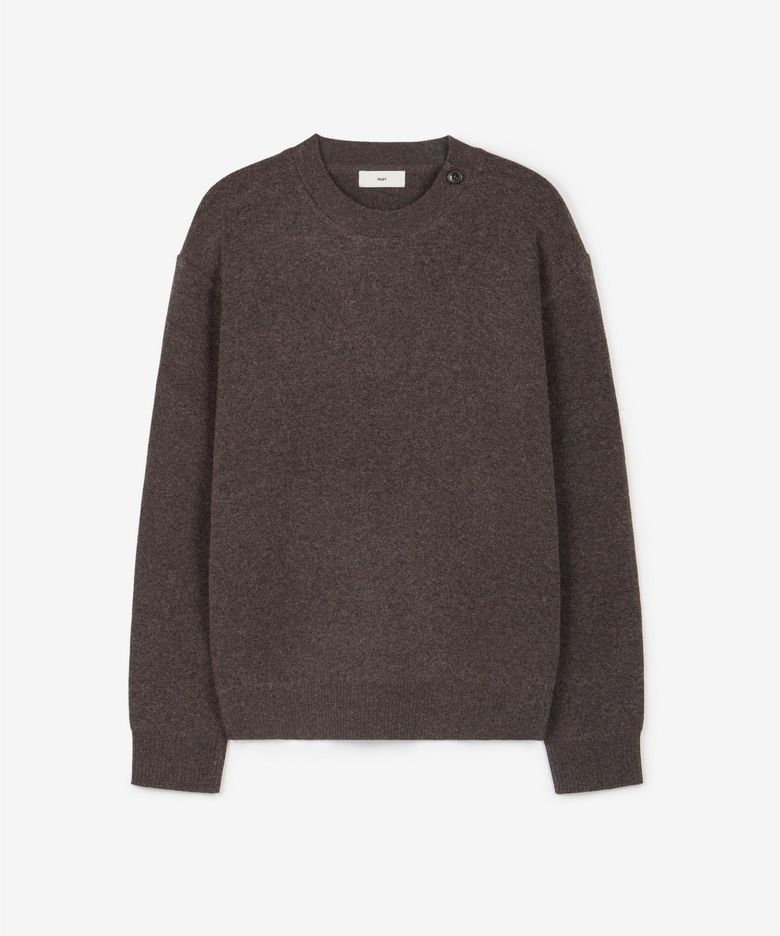 W Button Detail Knit Top (Brown) TNSW6F104W2