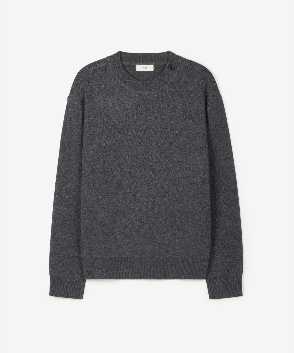 티엔지티 우먼(TNGT WOMAN) W Button Detail Knit Top (Dark Grey) TNSW6F104G2