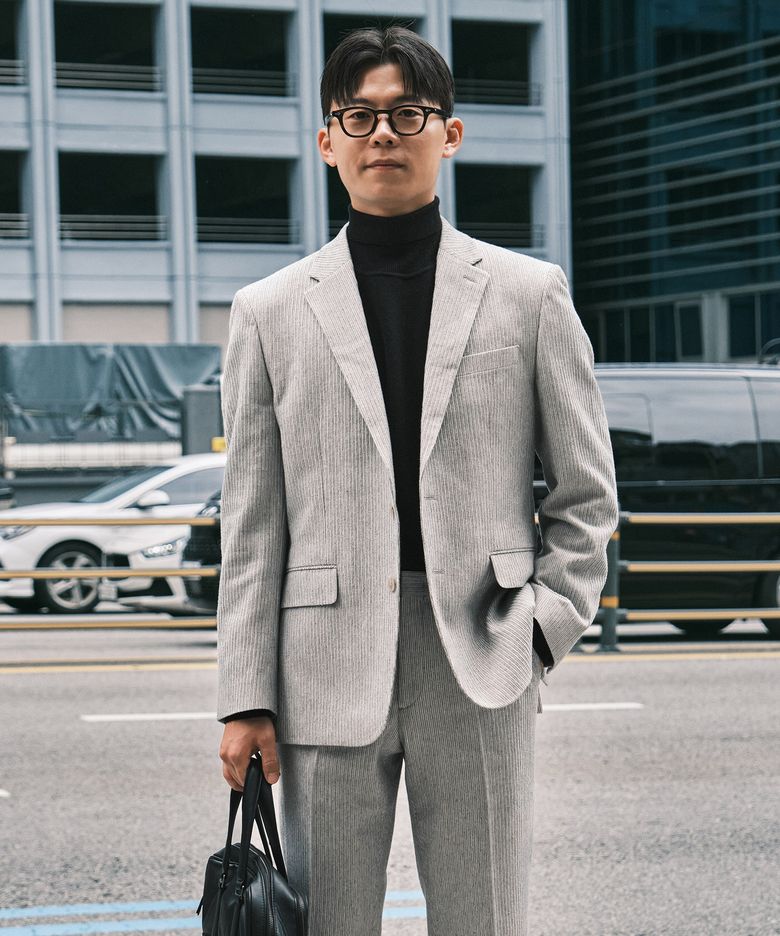 ITALY FABIO 코듀로이 포멀 자켓_그레이 (클래식핏)_SSJWD95CTG