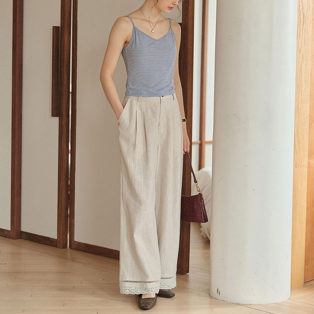 심플레트로(SIMPLE RETRO) SR_Style leg casual pants