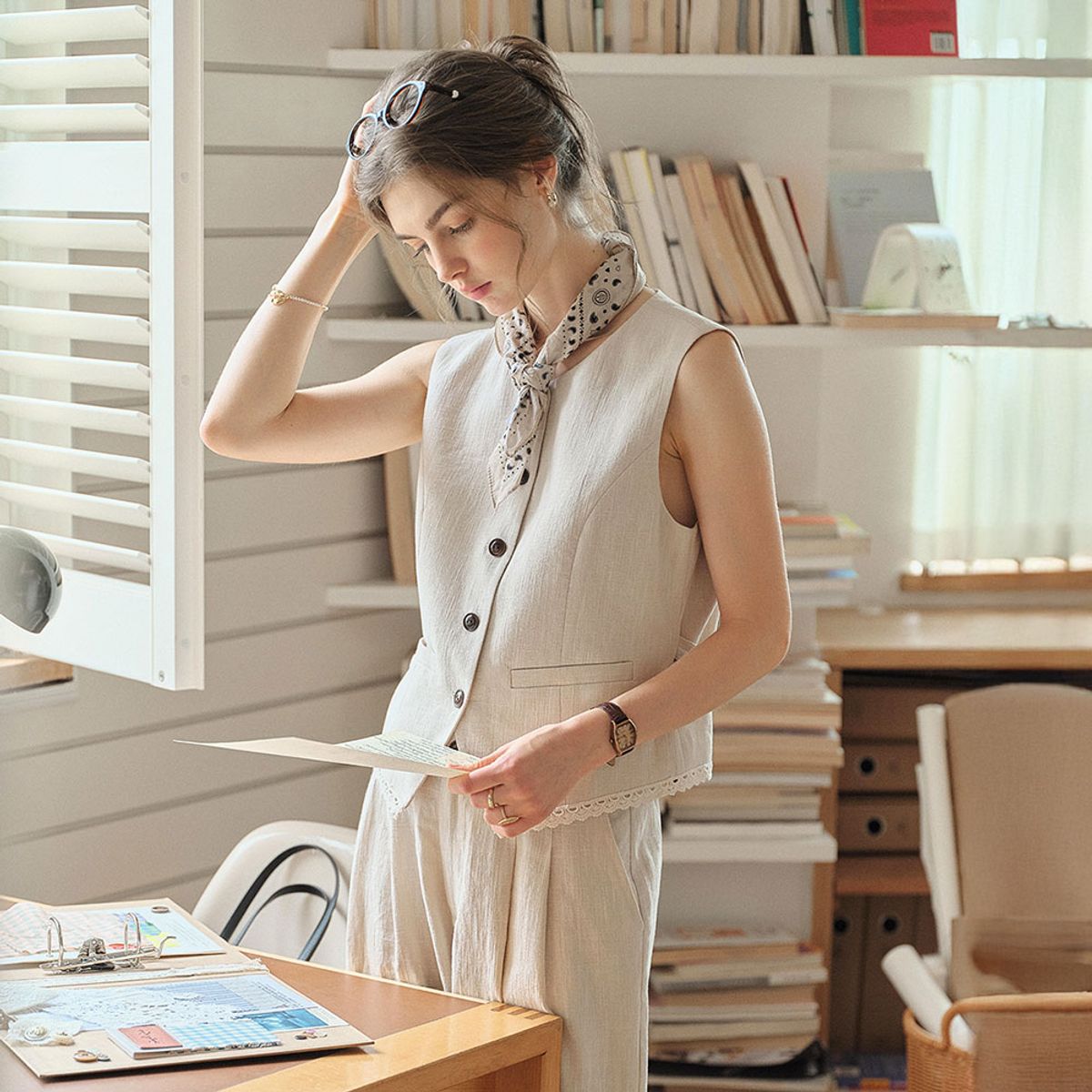 심플레트로(SIMPLE RETRO) SR_Style sleeveless vest