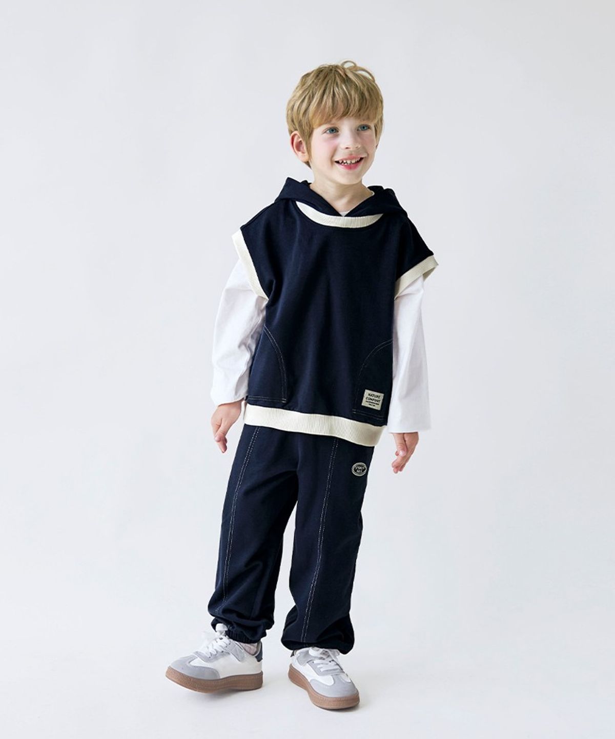 월튼키즈(WALTON KIDS) 후드베스트스티치상하복