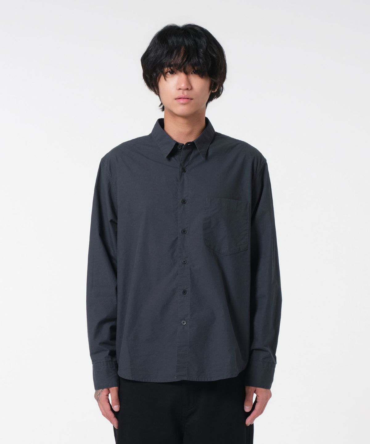 다이브인(DIVEIN) WASHED STANDARD COTTON SHIRTS (NAVY)