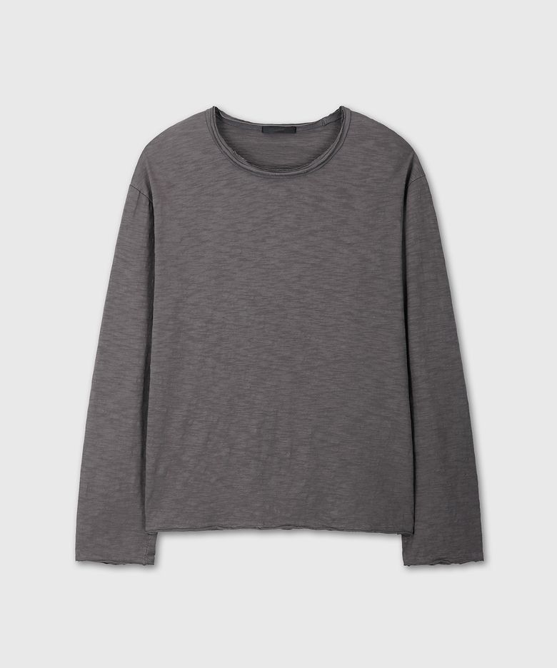 CUT OFF SLUB LONG SLEEVE (CHARCOAL)