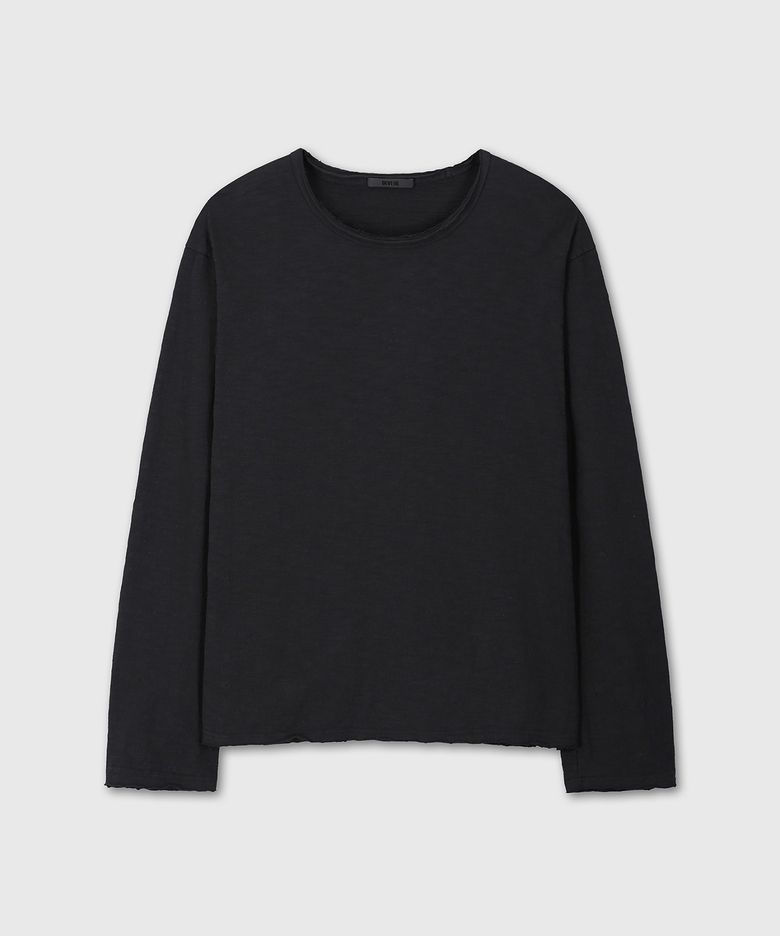 CUT OFF SLUB LONG SLEEVE (BLACK)