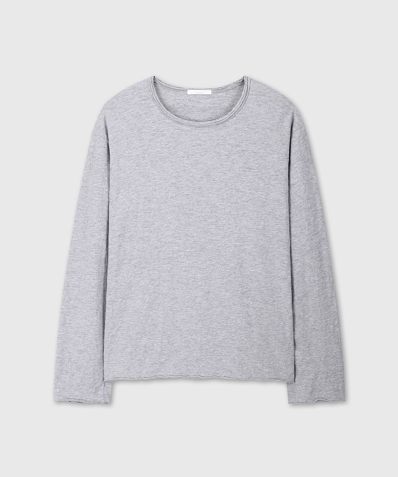 CUT OFF SLUB LONG SLEEVE (MELANGE GRAY)