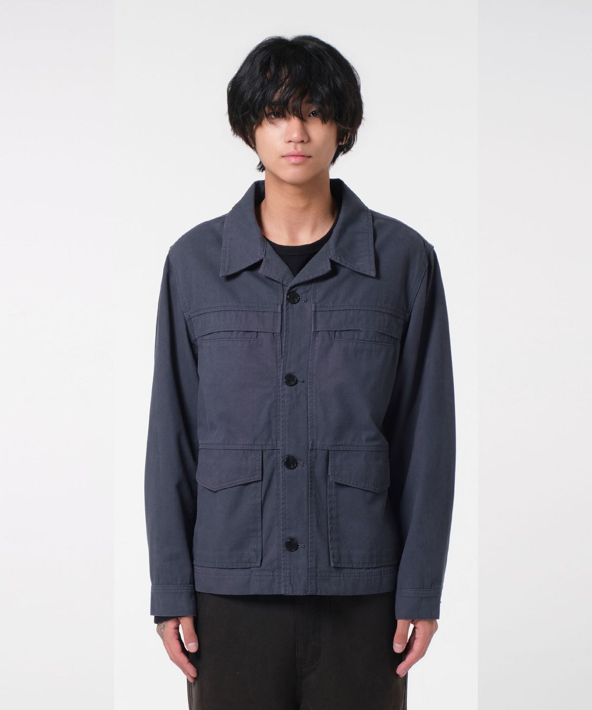 다이브인(DIVEIN) WASHED COTTON WORK JACKET (NAVY)