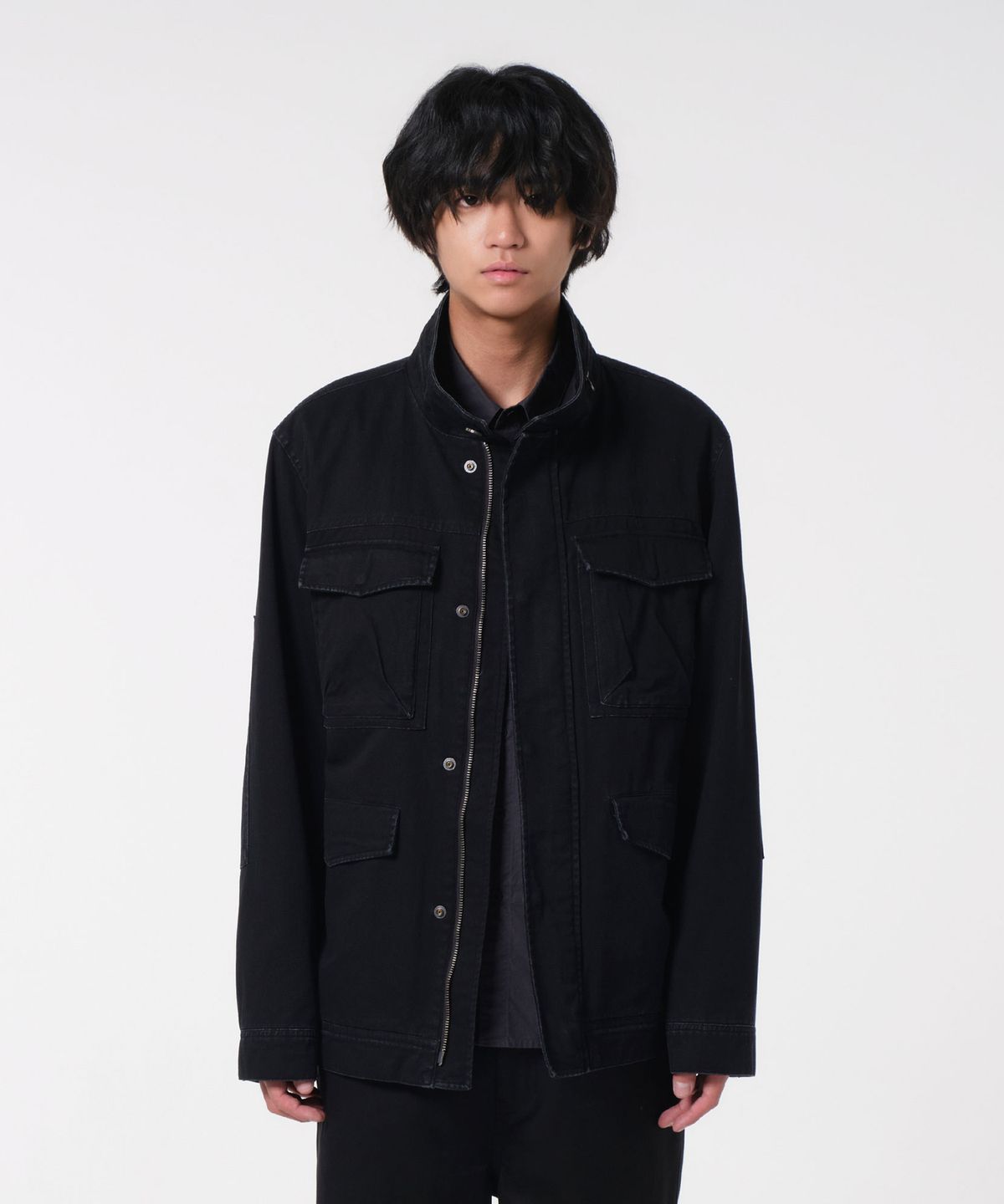 다이브인(DIVEIN) WASHED VINTAGE FIELD JACKET (BLACK)