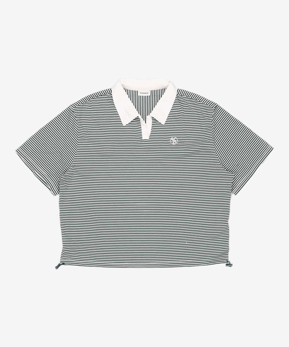젝시믹스(XEXYMIX) 오픈 카라 백 러플 숏슬리브 XFK2QS1203 XL