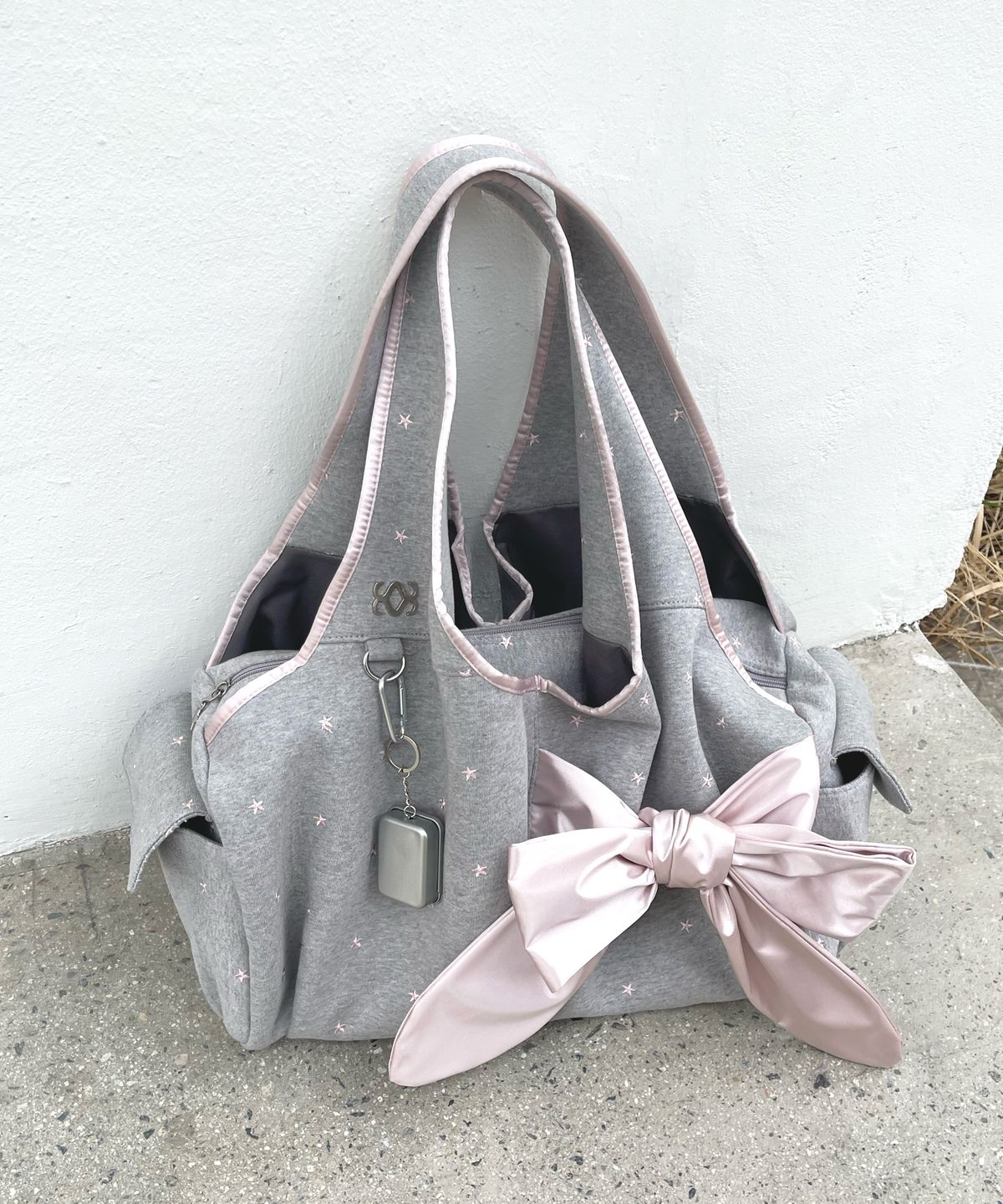 시월107(SIWL107) Bow Shoulder Bag (Pink Star)