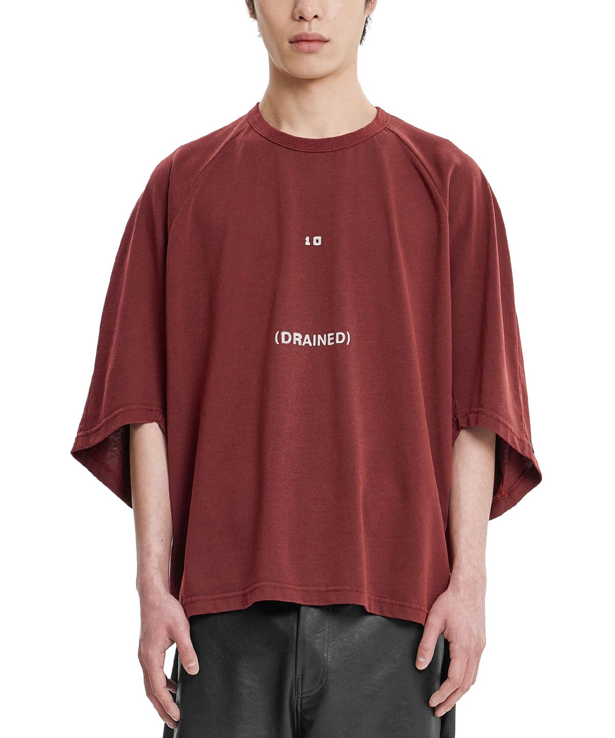 아조바이아조(AJOBYAJO) Washed The Me Decade Sculpted Raglan T-Shirt [BURGUNDY]