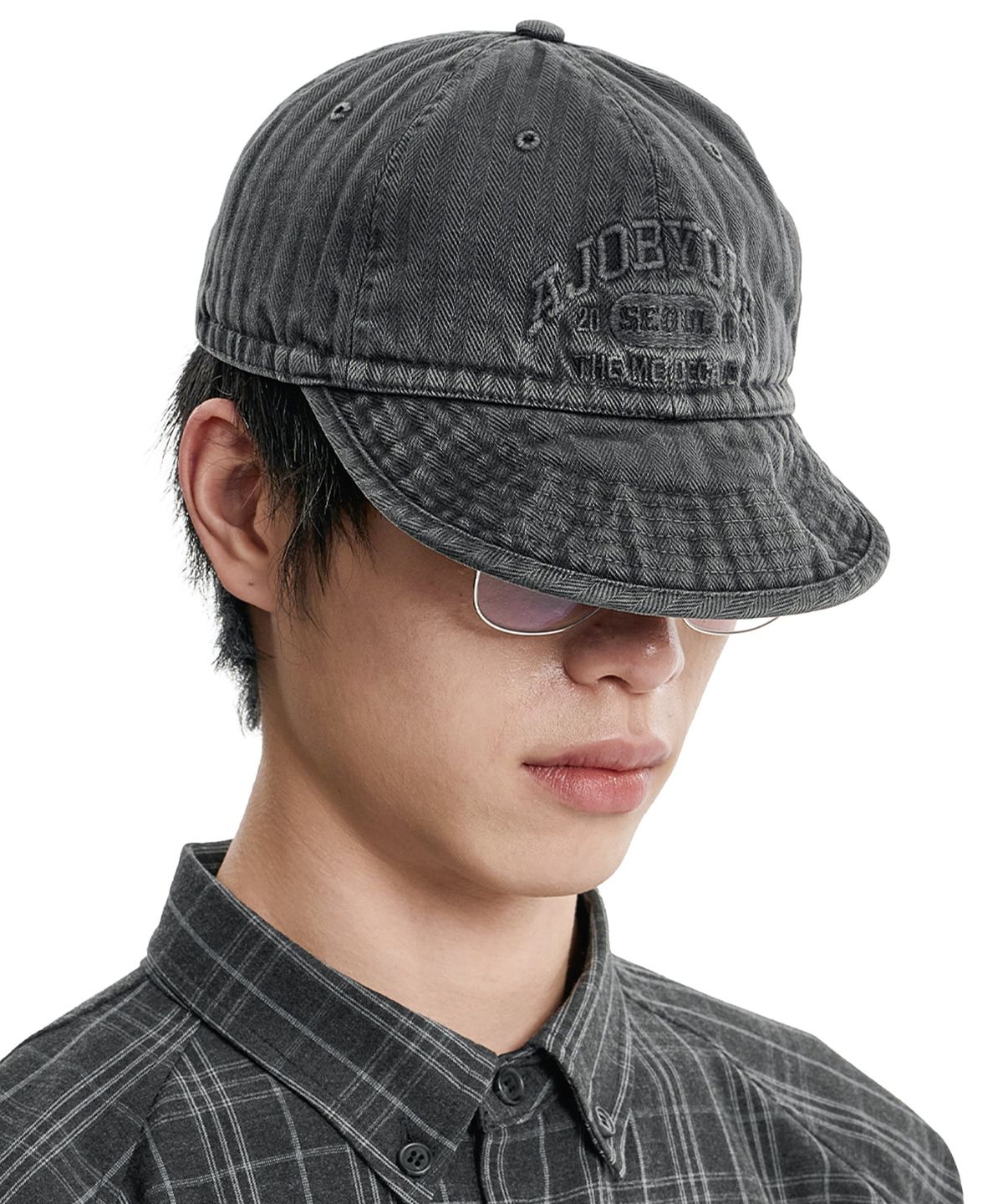 아조바이아조(AJOBYAJO) Washed Herringbone Soft Brim Cap [CHARCOAL]