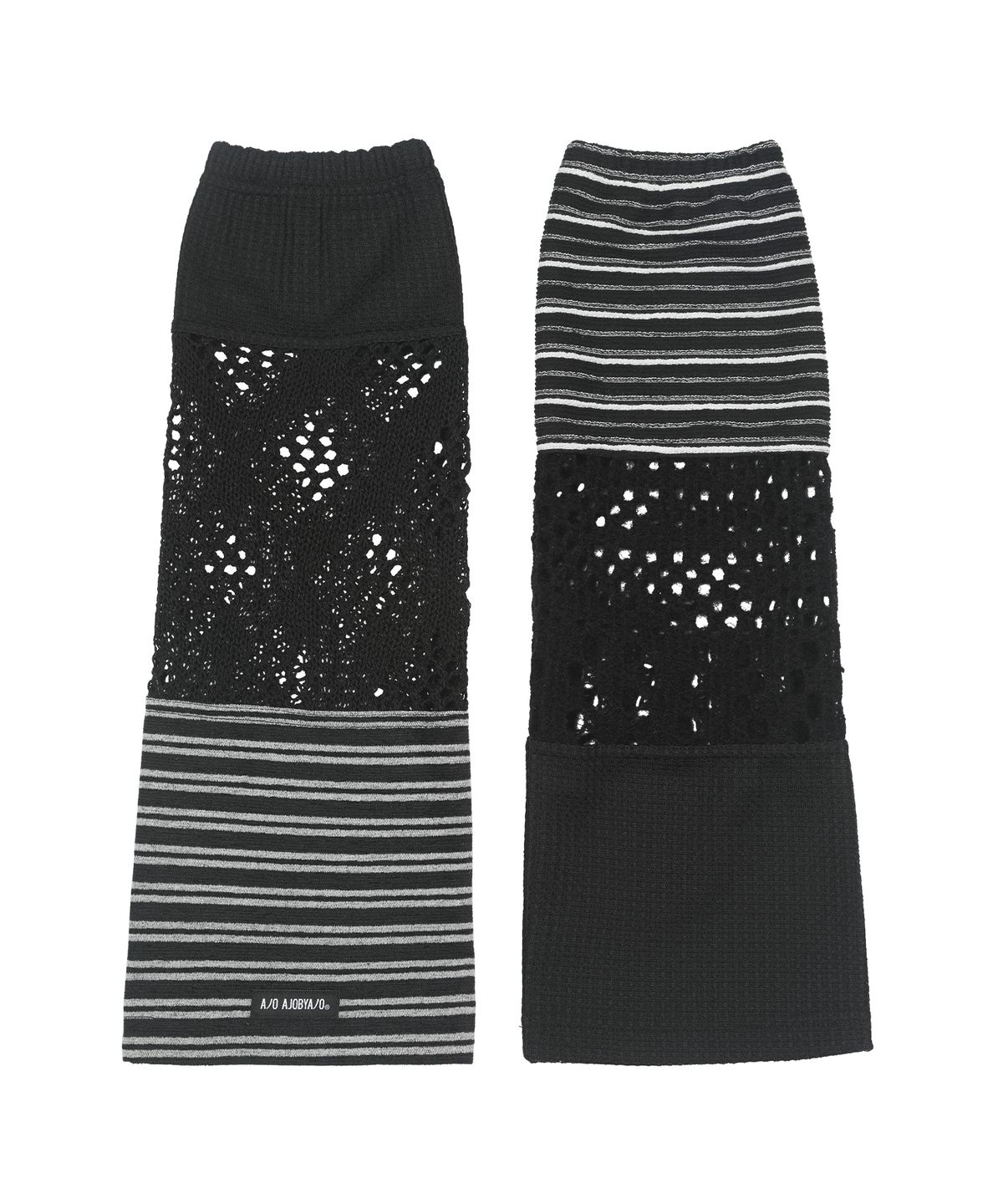 아조바이아조(AJOBYAJO) [ZGGU] Mixed Fabric Leg Warmers [BLACK]