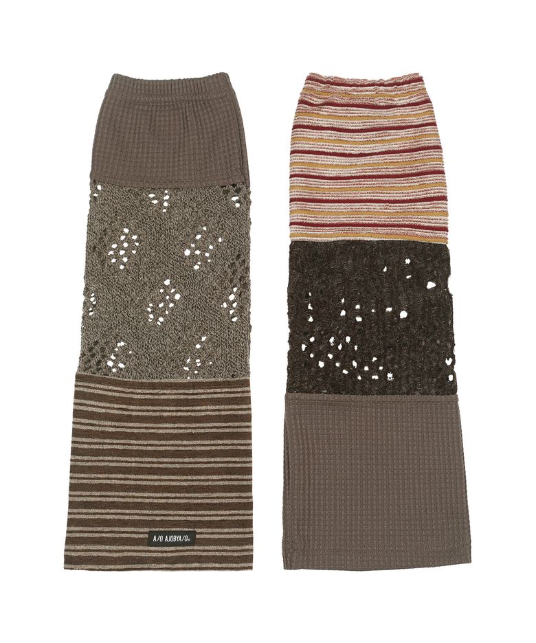 [ZGGU] Mixed Fabric Leg Warmers [BROWN]