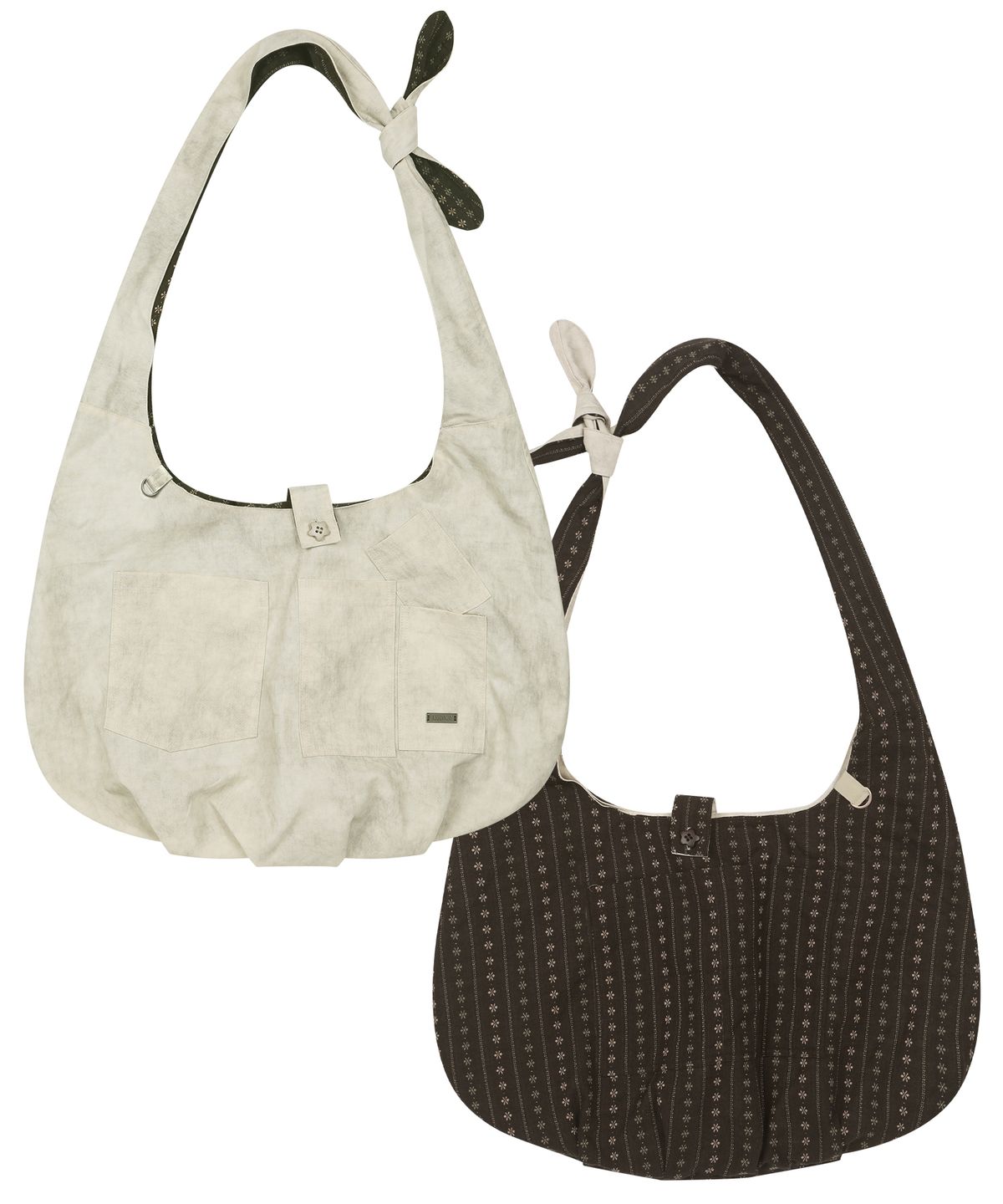 아조바이아조(AJOBYAJO) [ZGGU] Reversible Multi Pocket Tie Bag [IVORY]