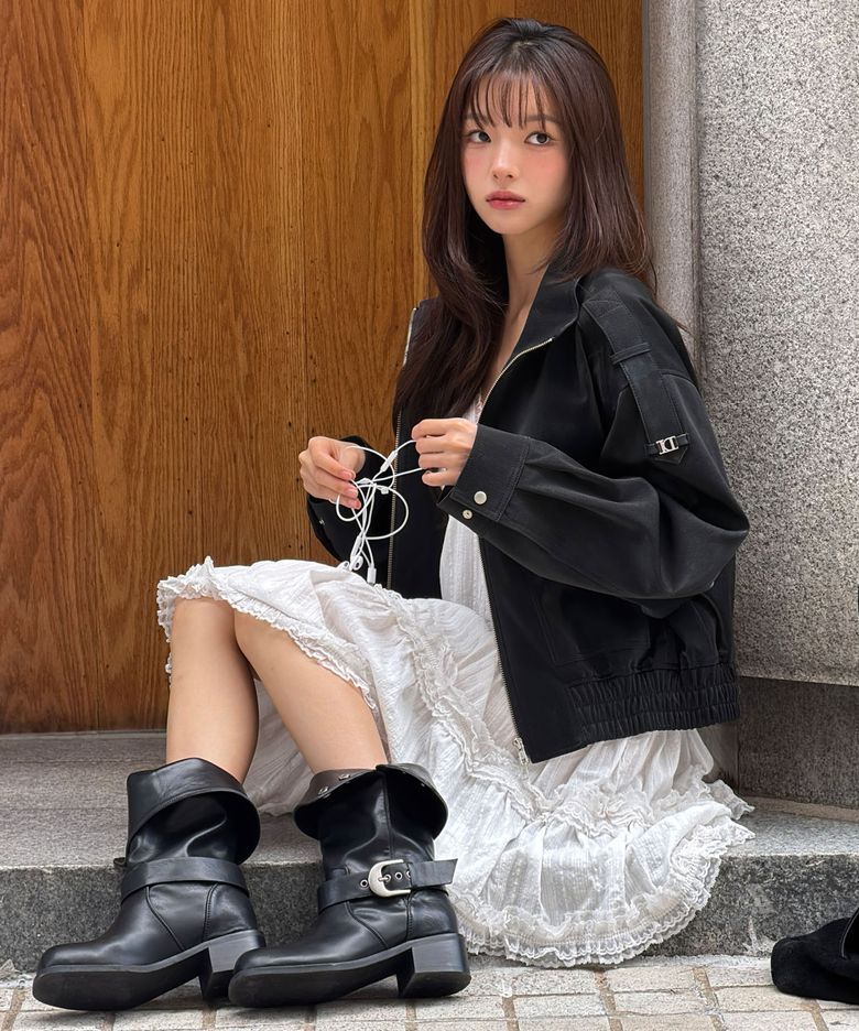 [지민PICK] 더블럭 투웨이 폴딩 버클 부츠 EBAL165523