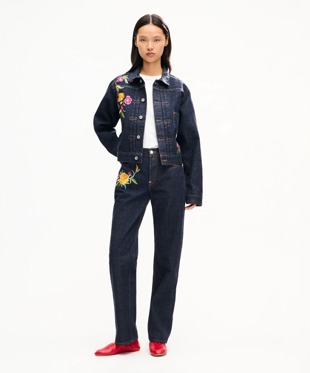 겐조(KENZO) 여성 와일드 플라워 레귤러 팬츠_K266AWPF01BLX