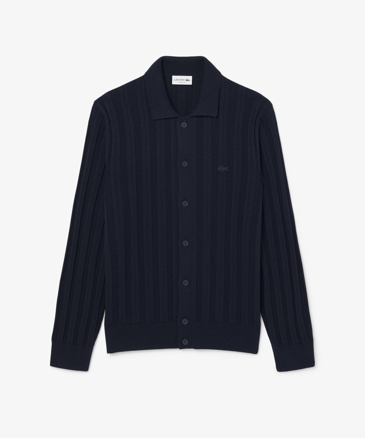 라코스테(LACOSTE) 남성 립조직 카라 가디건 AH8565-56N MXQ