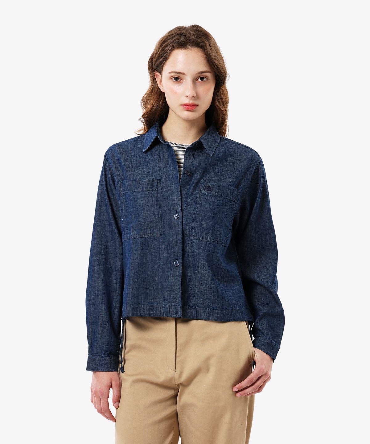 라코스테(LACOSTE) 여성 데님 아우터형 셔츠 CF115E-56N 36L