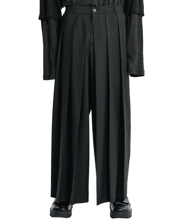 Wool Blend Hakama Pants [BLACK]