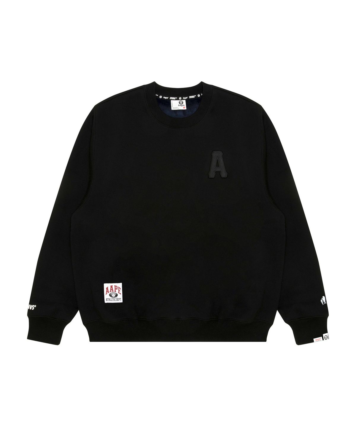 에이프(AAPE) A  로고 크루넥 맨투맨 / AAPSWMC376XXPBKX