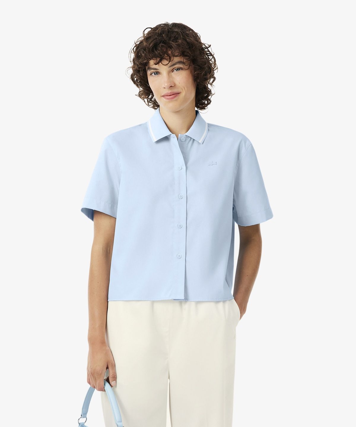 라코스테(LACOSTE) 여성 카라넥 포인트 반팔 셔츠 CF8478-56N T01