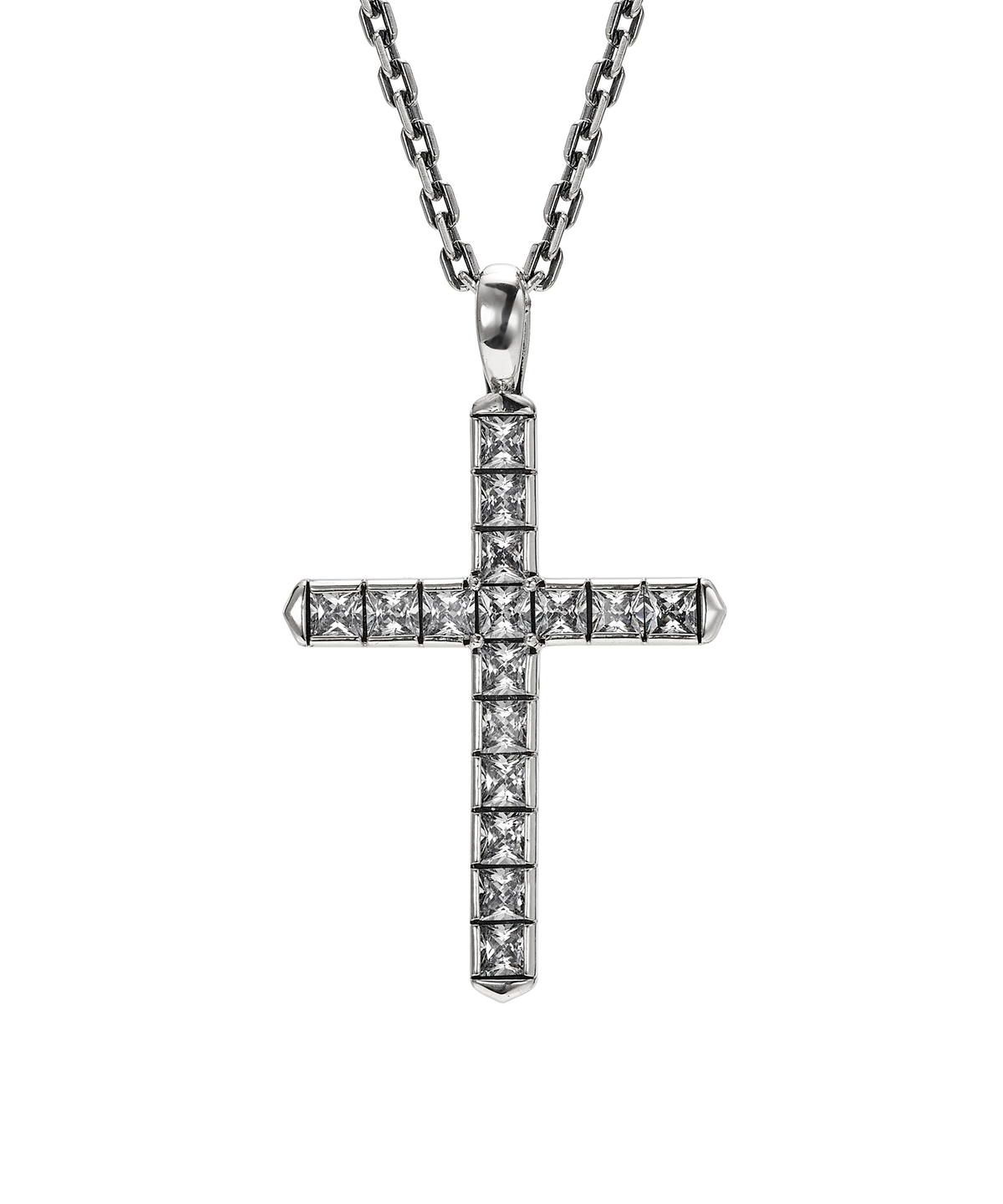 스팅925(STING925) Square Set Cross Pendant