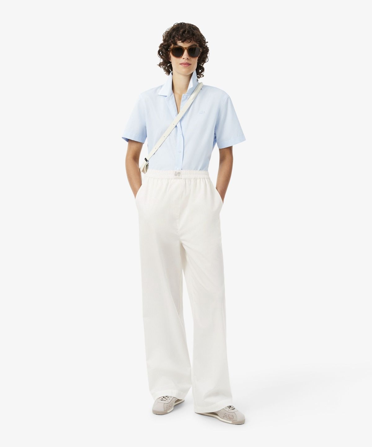 라코스테(LACOSTE) 여성 코튼 밴딩 세미와이드 팬츠 HF5431-56N 70V