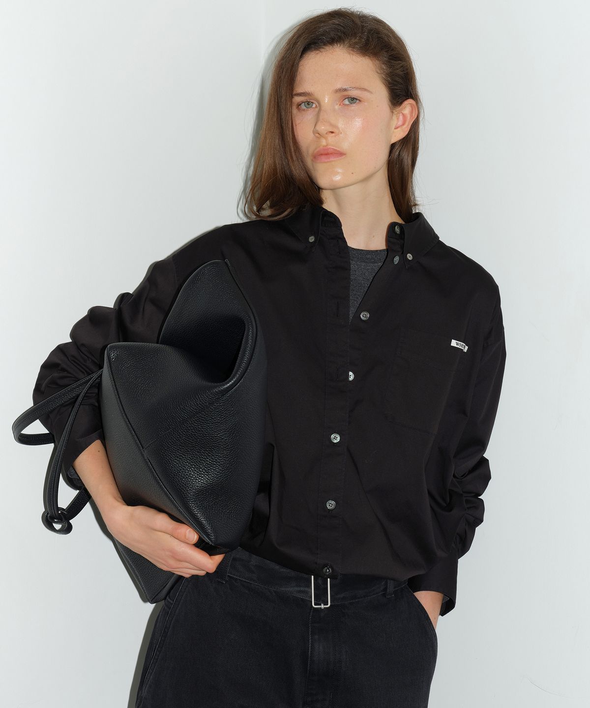 르바(LEVAR) Studio Cotton Over-shirt - Black