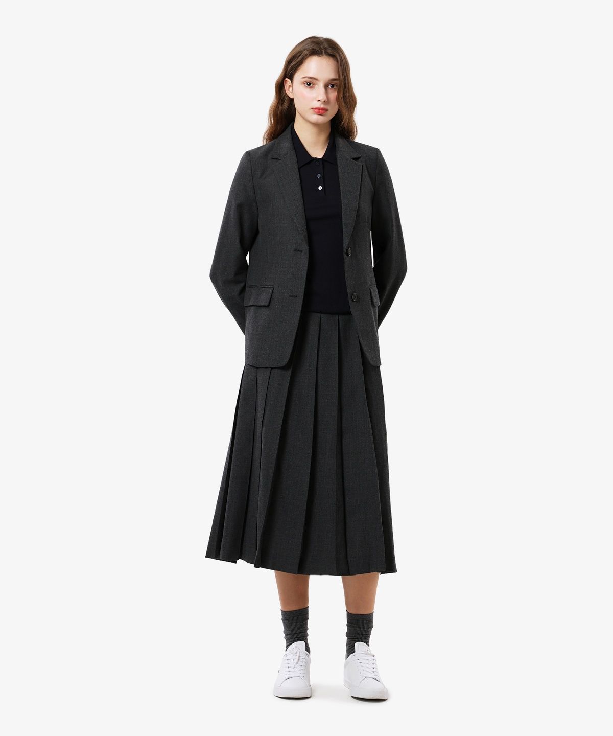 라코스테(LACOSTE) 여성 울 플리츠 스커트 JF437E-56N 050
