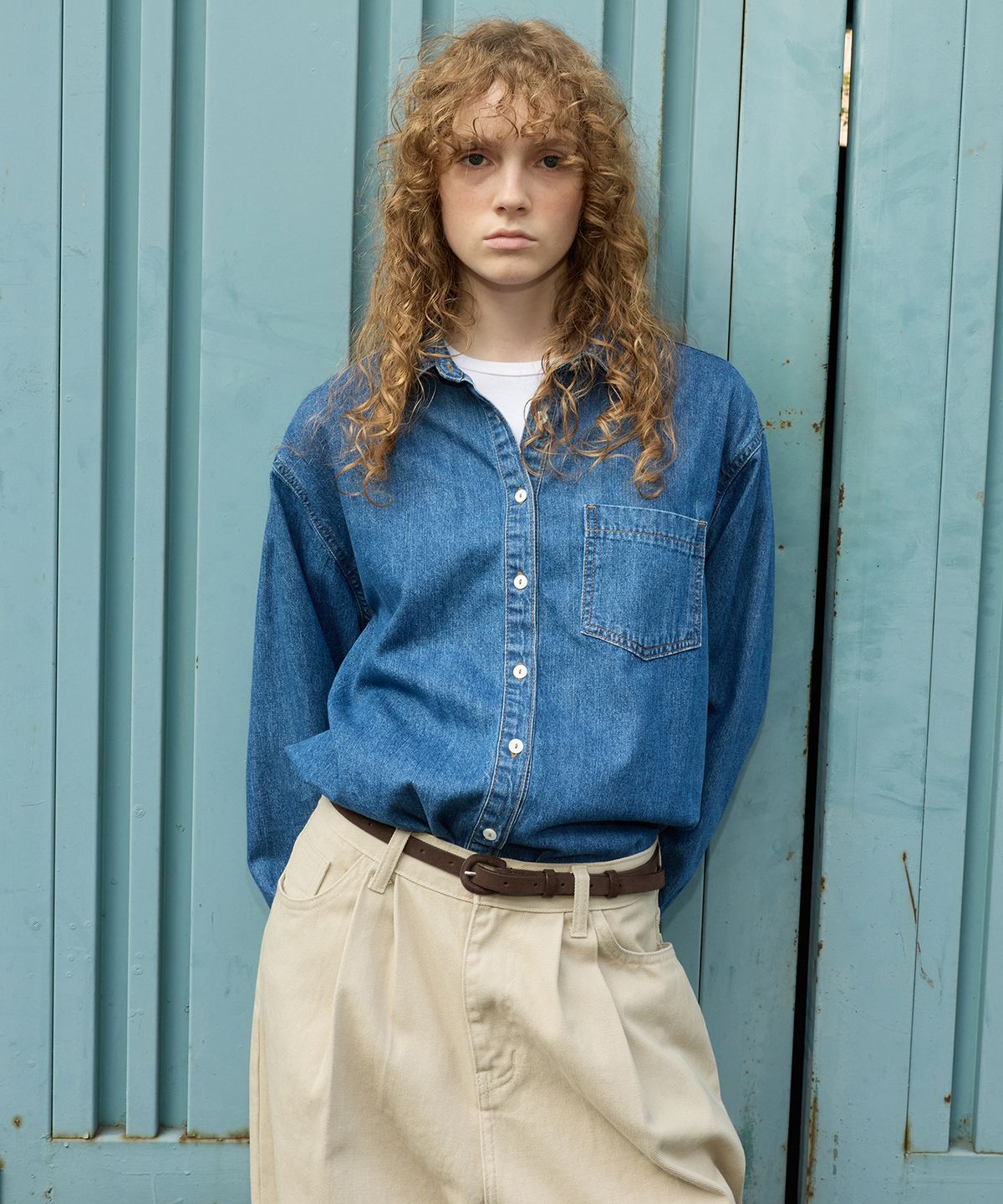 르바(LEVAR) Studio Denim Over-shirt - Dark Blue